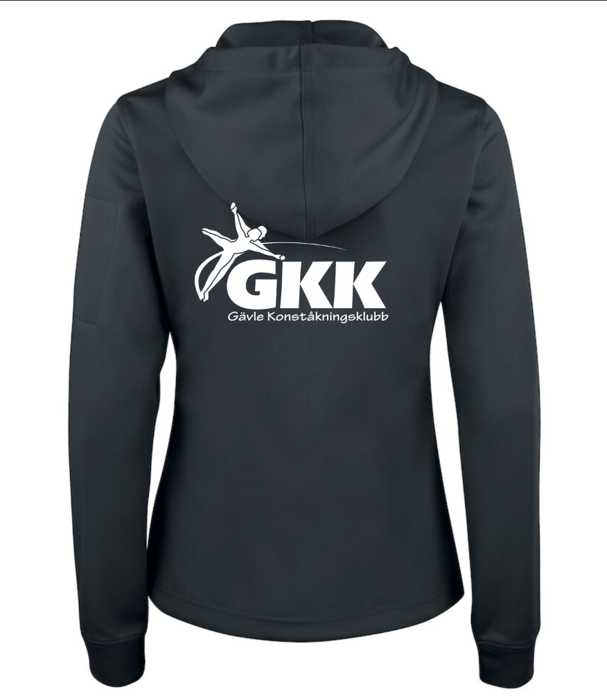 BASIC ACTIVE ZIP HOOD DAM SVART GÄVLE KONSTÅKNINGSKLUBB