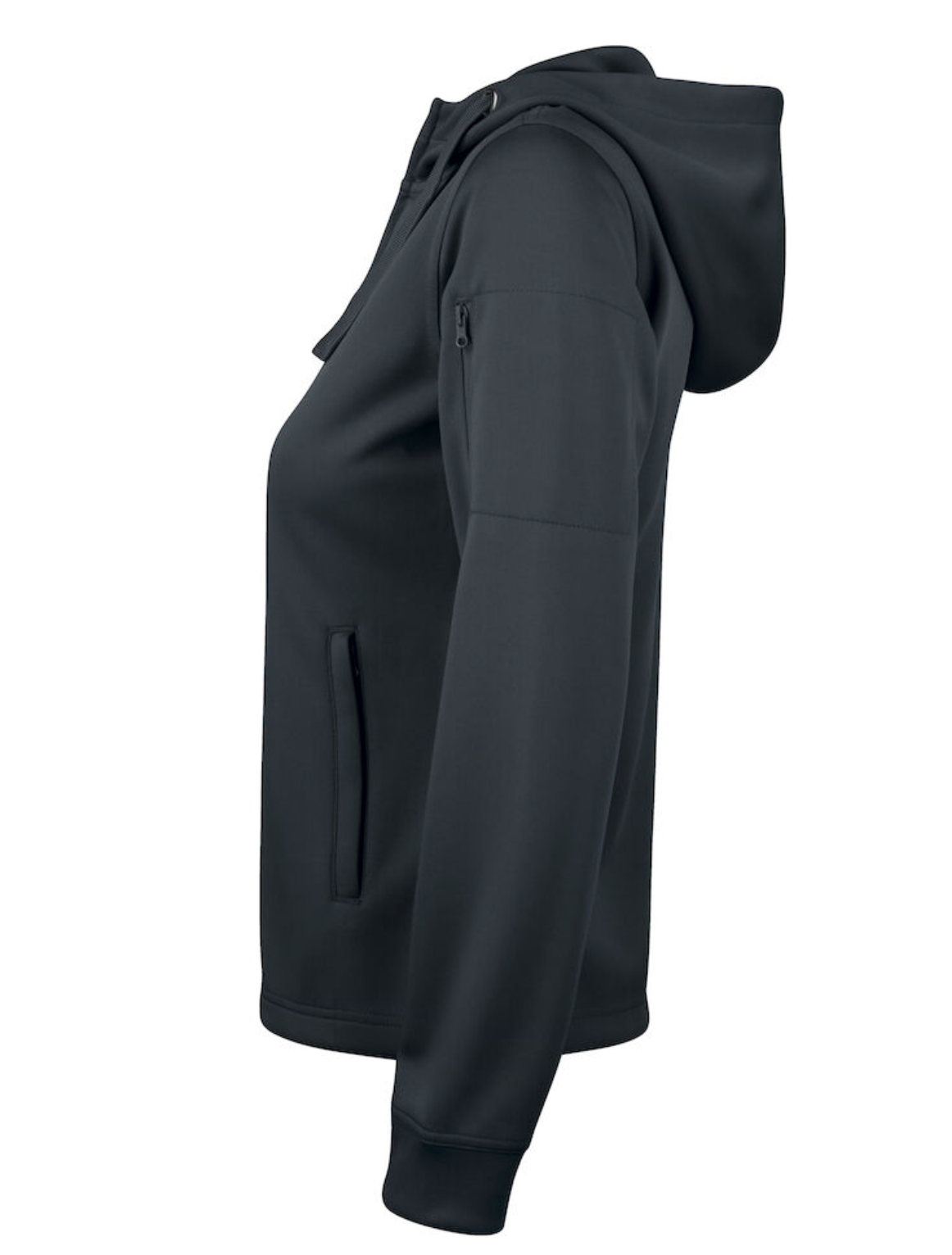 BASIC ACTIVE ZIP HOOD DAM SVART GÄVLE KONSTÅKNINGSKLUBB