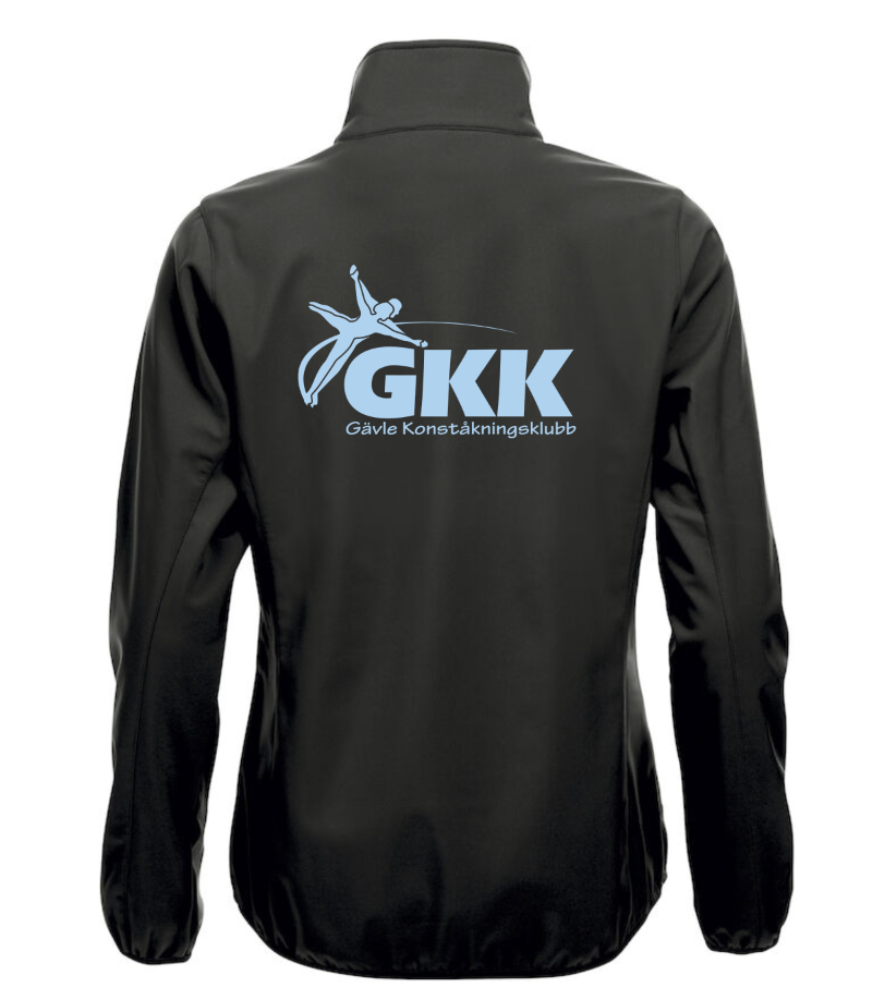 BASIC SOFTSHELL JACKA DAM SVART GÄVLE KONSTÅKNINGSKLUBB