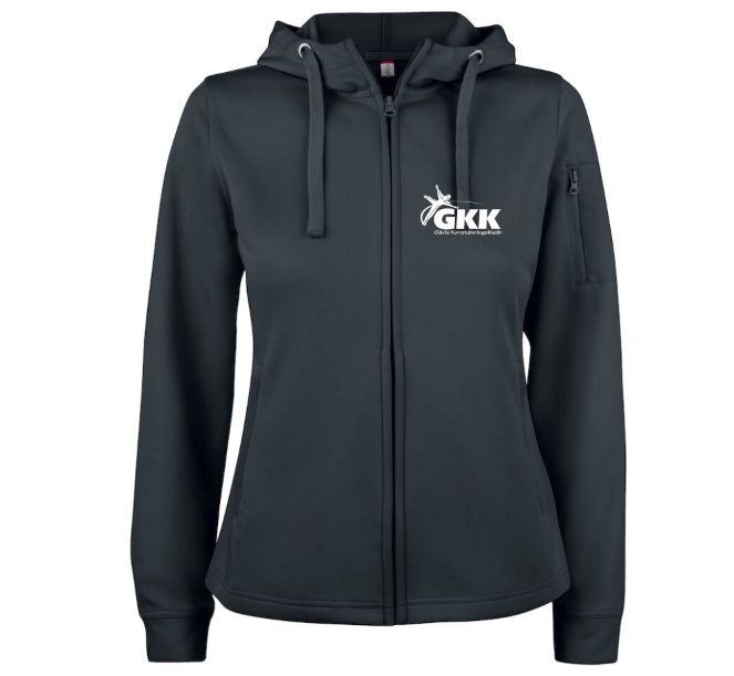 BASIC ACTIVE ZIP HOOD DAM SVART GÄVLE KONSTÅKNINGSKLUBB