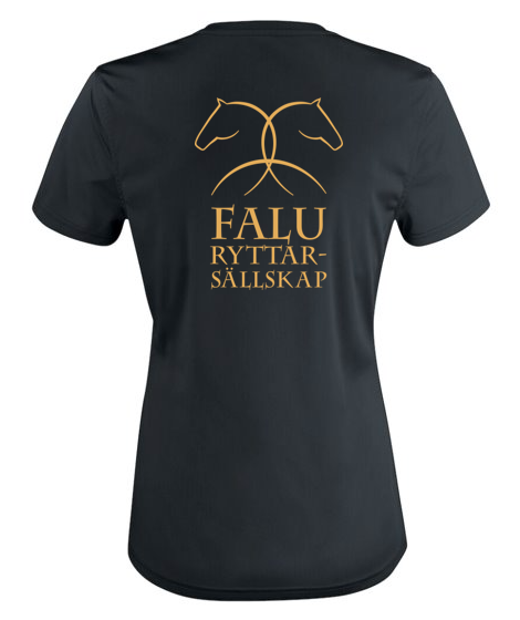 FALU RYTTARSÄLLSKAP BASIC ACTIVE T-SHIRT DAM SVART/GULD