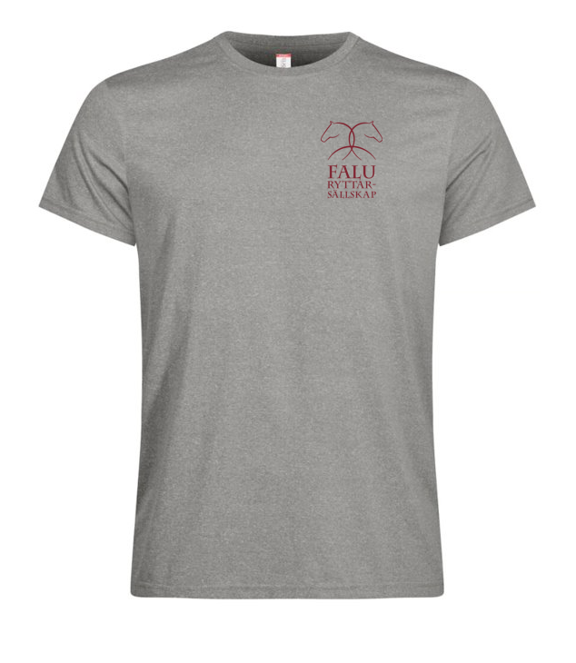FALU RYTTARSÄLLSKAP BASIC ACTIVE T-SHIRT DAM GRÅ/RÖD