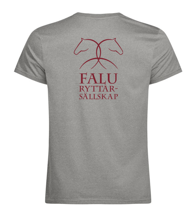 FALU RYTTARSÄLLSKAP BASIC ACTIVE T-SHIRT DAM GRÅ/RÖD