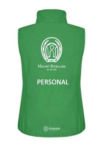 VÄST ENDAST TILL PERSONAL CLASSIC SOFTSHELL DAM GRÖN MALMÖ RIDKLUBB