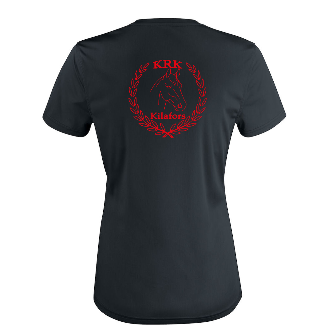 KILAFORS RIDKLUBB BASIC ACTIVE T-SHIRT DAM SVART