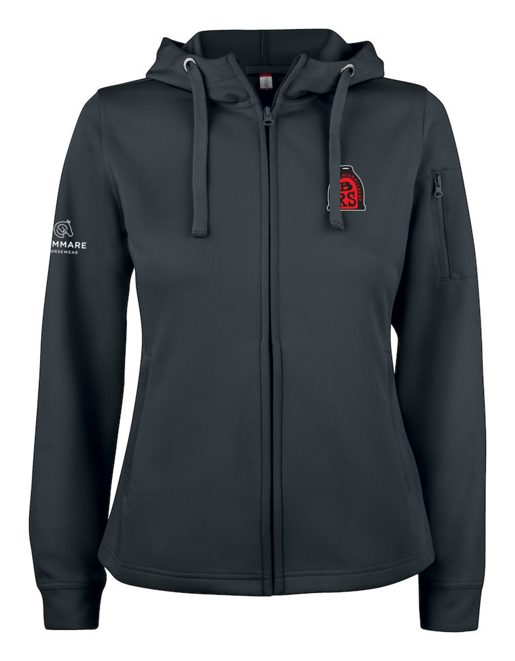 BOLLNÄS RIDSÄLLSKAP BASIC ACTIVE ZIP HOOD DAM SVART