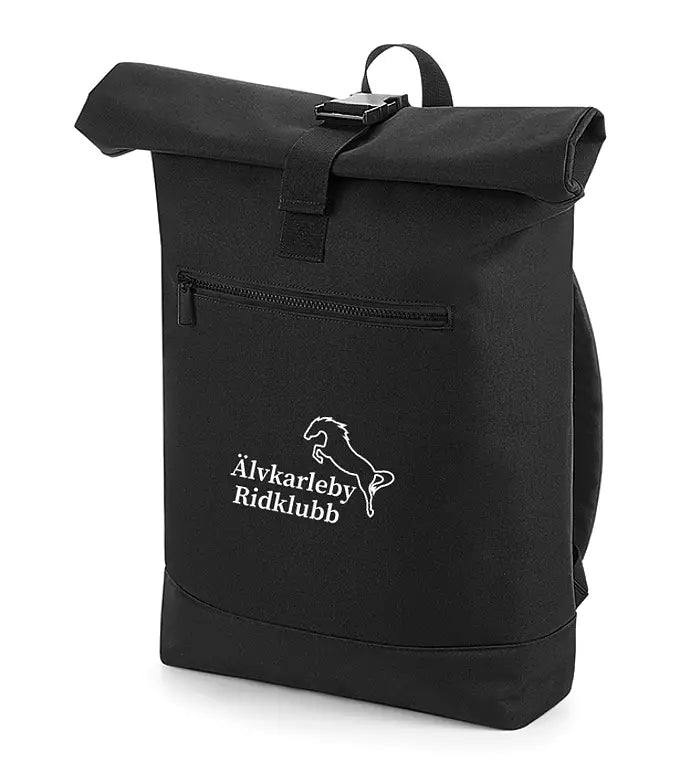 ÄLVKARLEBY RIDKLUBB RYGGSÄCK ROLL-TOP SVART