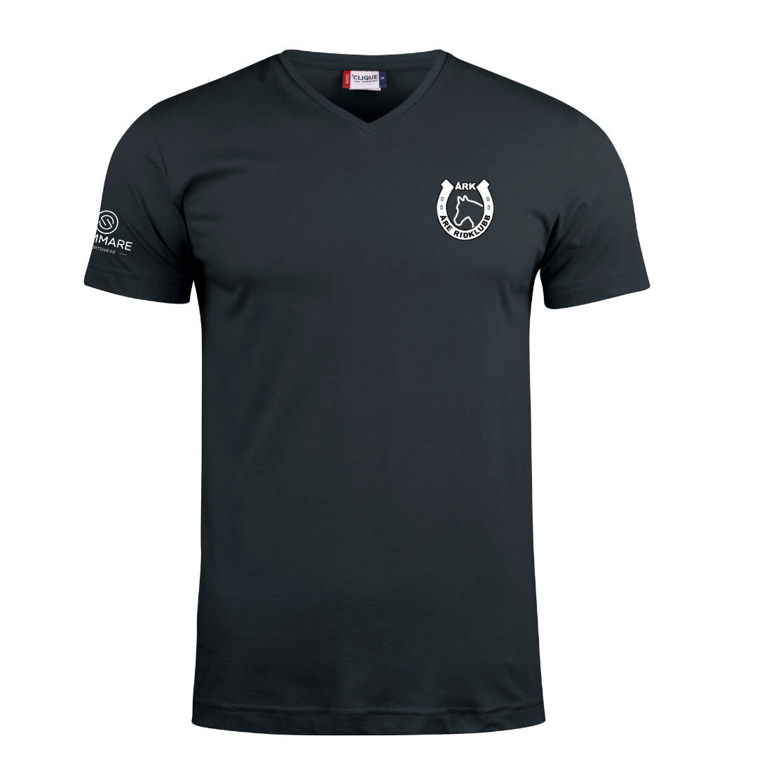 ÅRE RIDKLUBB BASIC T-SHIRT V-NECK UNISEX SVART